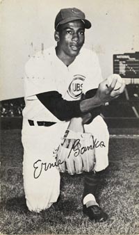 Ernie Banks signed Postcard